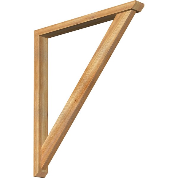 Ekena Millwork Traditional Slat Rough Sawn Bracket w/ Offset Brace, Western Red Cedar, 4"W x 38"D x 44"H BKT0402X38X44TRA06RWR - main